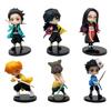 6Pcs Set Anime Demon Slayer Figure 7Cm Kamado Tanjirou Kamado Nezuko Mini Cute Edition Pvc Doll Toy Desktop Ornament Gift