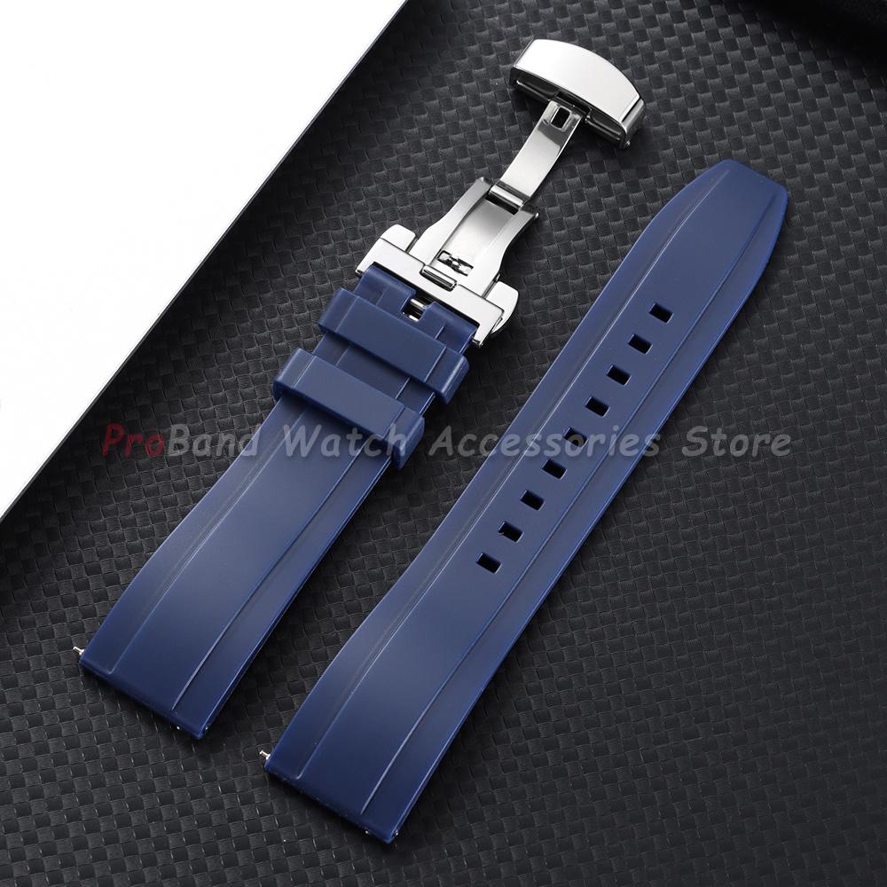 18mm 20mm 22mm 24mm Silikon-Uhrenarmband für Omega für Seiko Armband Wasserdichtes Gummi-Uhrenband Schnellverschluss Herrenarmband