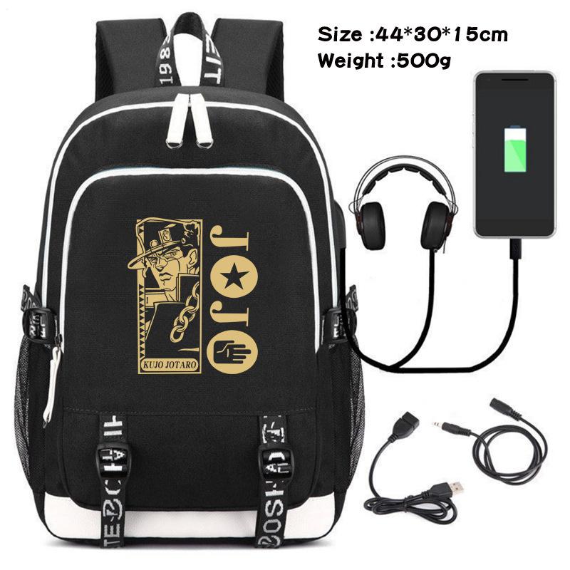 Jojo's Fantastic Adventure School Bag Anime Peripheral Backpack Schoolgirl Canvas Oxford Backpack