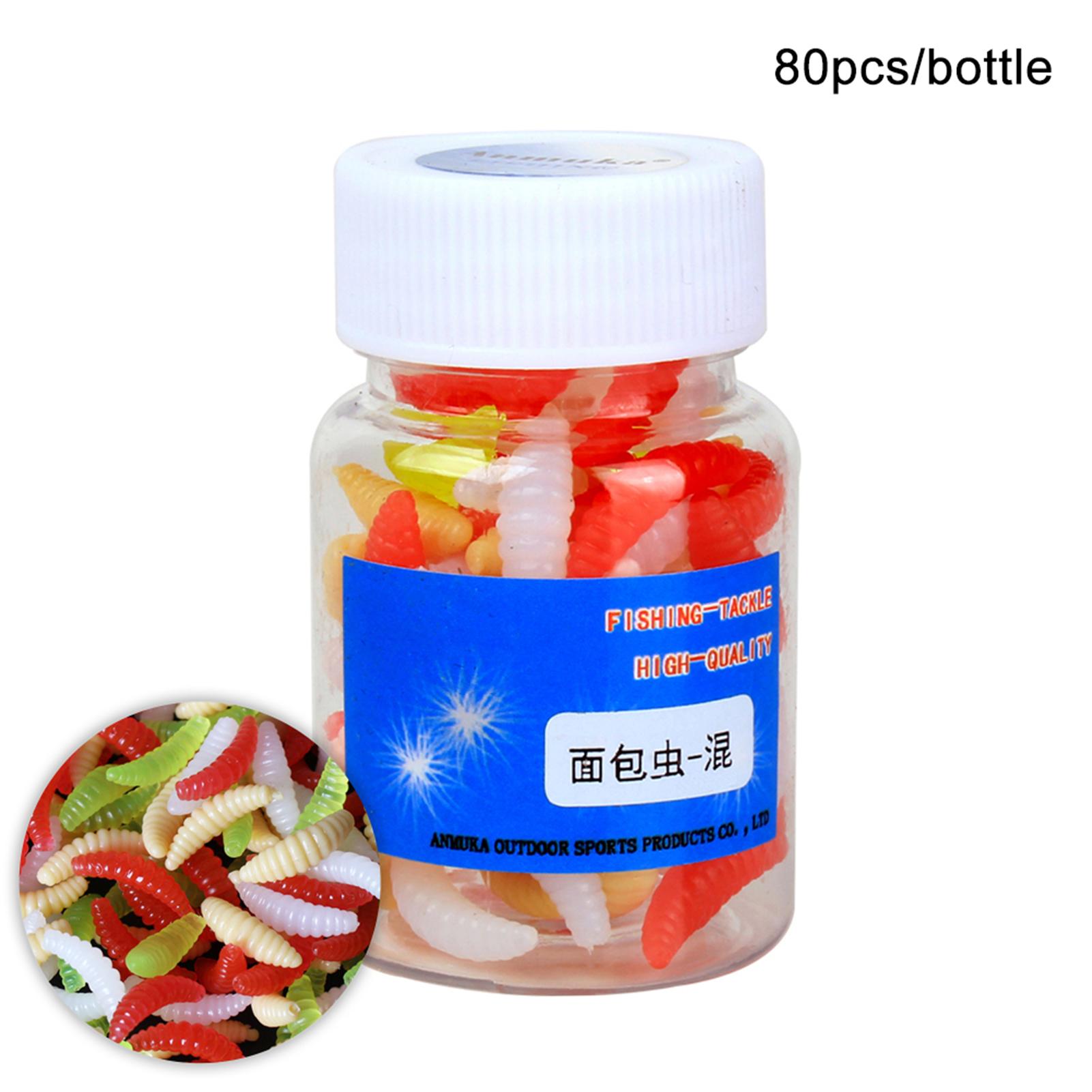 

80 шт. червячная приманка, мягкая пластиковая приманка для рыбалки с живой игрой, отличная снасть, удобная для переноски, для привлечения рыбы