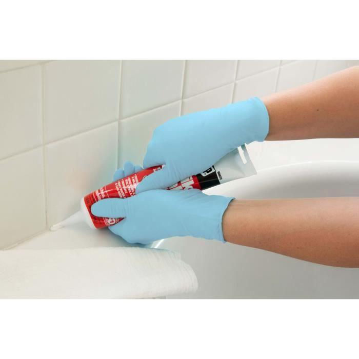 Gants Jetables - Ansell - TouchNTuff 92-670 - Nitrile - Taille M - Protection Alimentaire - Bleu