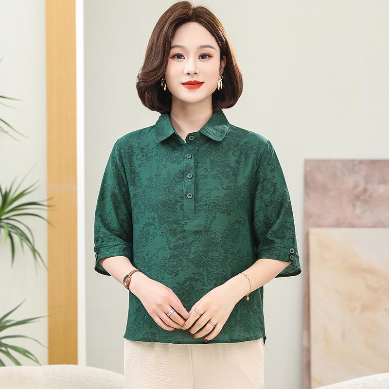 

2026 High-End Maternity Ramie Top: Vintage Ice-Cool, Breathable, Loose-Fit Summer Shirt 5XL (155-170 jin)