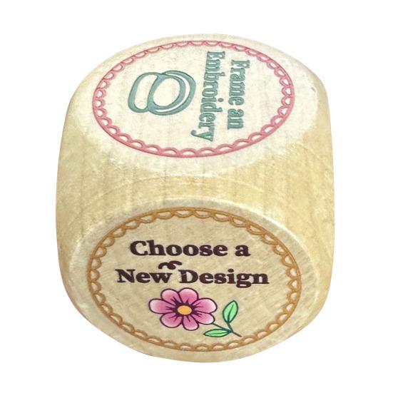 1/2/3/4Pcs Wooden Embroidery Dice with 6 Engraved Embroidery Tasks Solid Wood Embroidery Projects Decision Dice Embroidery Crafts Enthusiasts Gift