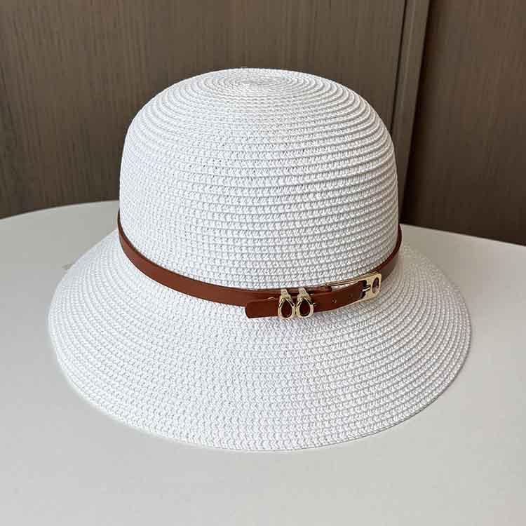 

Пляжная шляпа Vacation Wind с пряжкой на поясе и небольшим краем, женская повседневная шляпа от солнца, британская мода, соломенная шляпа с защитой от ультрафиолета One Size белый