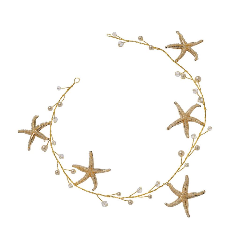 Starfish Headpiece - Wedding Hair Accessory with Pearls for Brides, Nautical Alloy Hair Decor for Women
