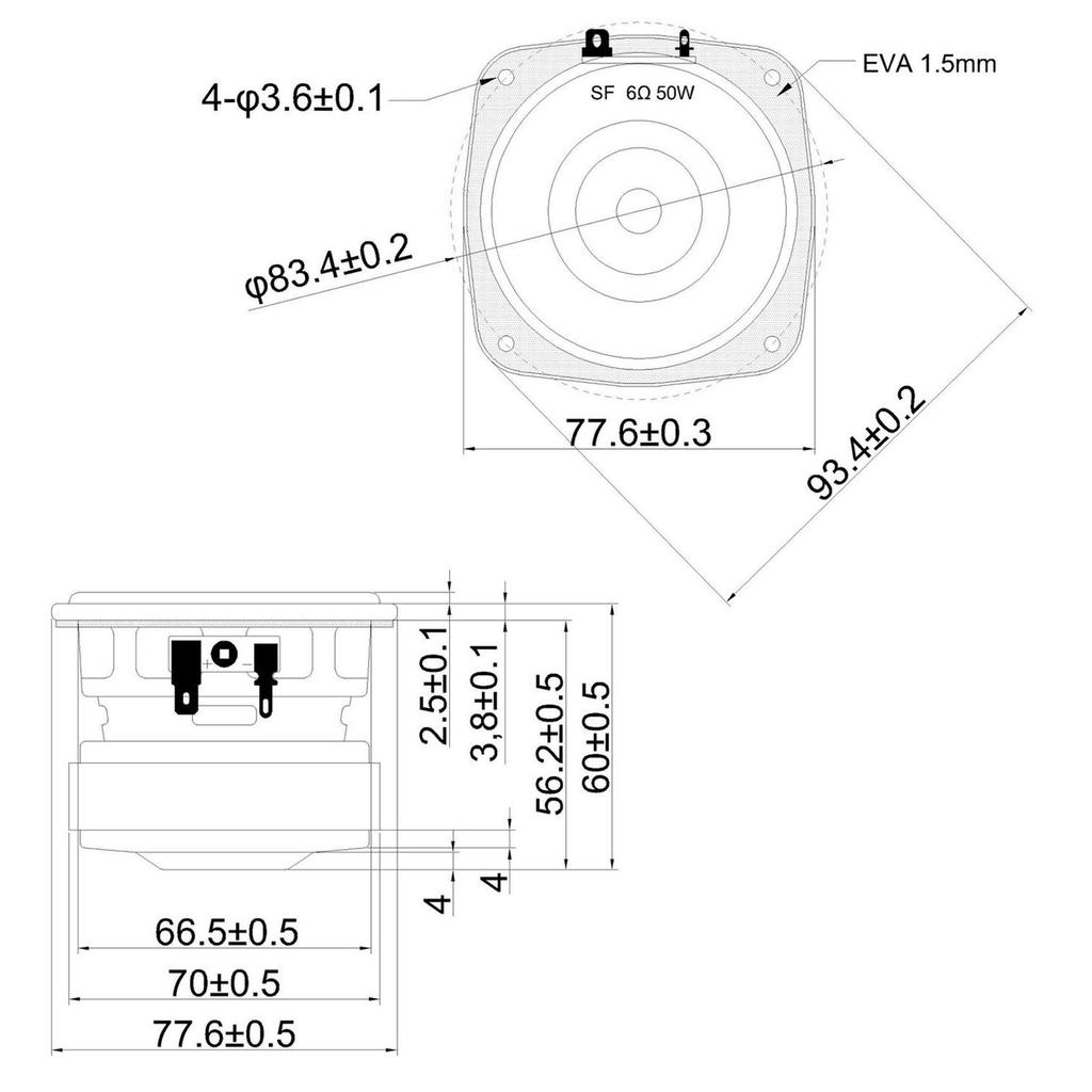 3Inch Subwoofer Speaker 6Ohm 30W Loud Auditory Performances for Home Theater & Wireless Bluetooth-compatible Use