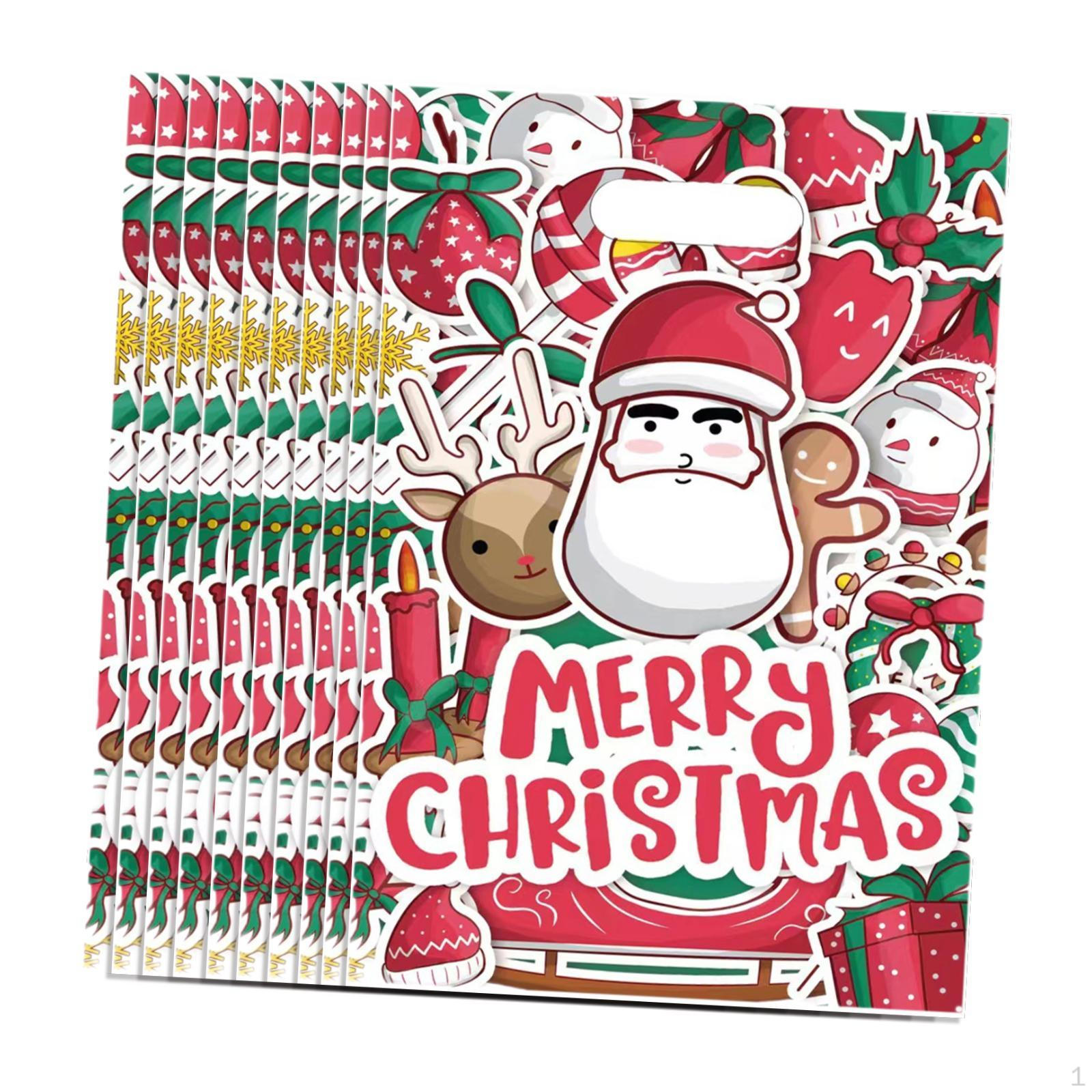 

10 шт. Рождественский подарочный пакет для угощений, многофункциональный декоративный контейнер для подарков Style B