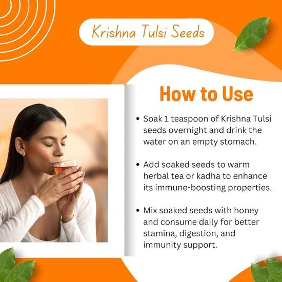 Brijbooti Krishna Tulsi Samen zum Essen (100 Gr) - Shyama Tulsi - Schwarze Samen - Tulsi Samen | FSSAI, GMP, ISO Zertifiziert