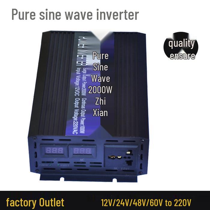 Inverter 2000W Pure Sine Wave 12V to 220V Car & Solar Power Converter 24V 1000W Single Display