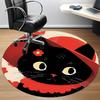 1PC Cat Floral Office Round Area Rug,  Mat Suitable ForOffice, Under Office Chairs Bedroom Living Room Home Decor, Room Deco