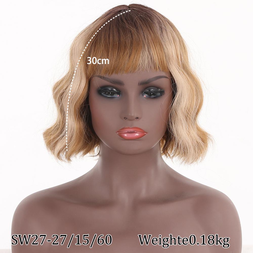 

Короткие волнистые парики боб для женщин, естественная челка, термостойкие волнистые синтетические парики, повседневная одежда, косплей, вьющиеся волосы