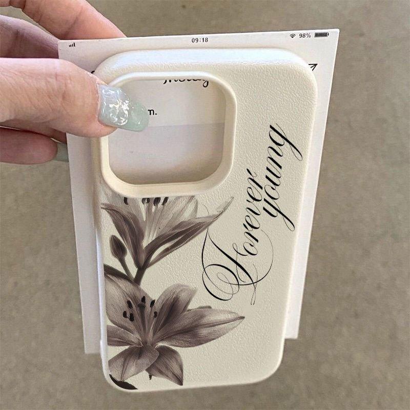 Custodia per Telefono con Disegno di Gigli in Stile Inchiostro per Xiaomi Redmi Note 14 13 12 11 Pro Plus 4G 5G 10 9 8 15C 14C 13 12C 10C Cover