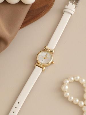 Quarzuhr Damen PU Leder Dünnes Armband Armbanduhr Damenuhren Einfarbig Mode Damengeschenk Uhr Relojes Para Mujer