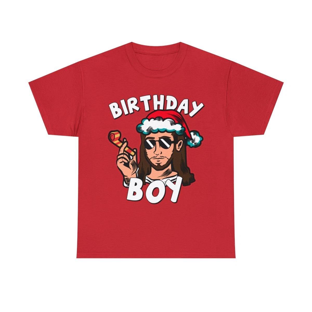 Jesus Birthday Boy Funny Christmas Graphic Tee Shirt S