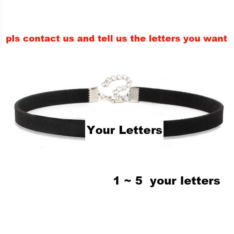 Mode strass lettre papa collier noir en cuir souple collier ras du cou Sexy fête cou bijoux bricolage nom personnalisé collier cadeau