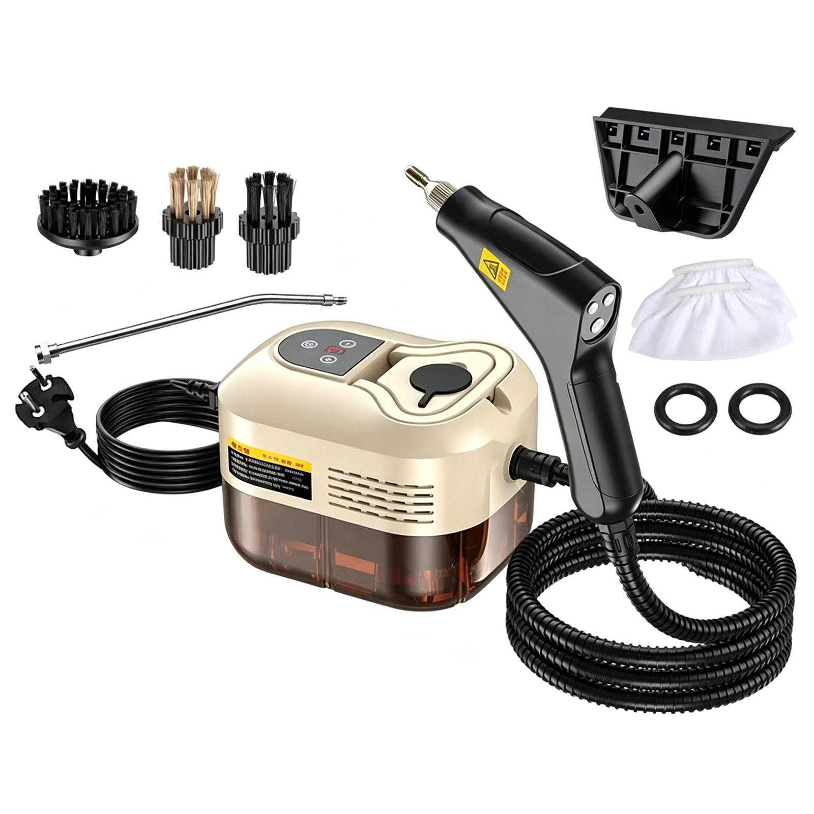 

High Temperature Steam Cleaner Machine with Multiple Brush Attachments and Long Hose for Deep Cleaning and Sanitizing Surfaces and Fabrics One Size бежевый