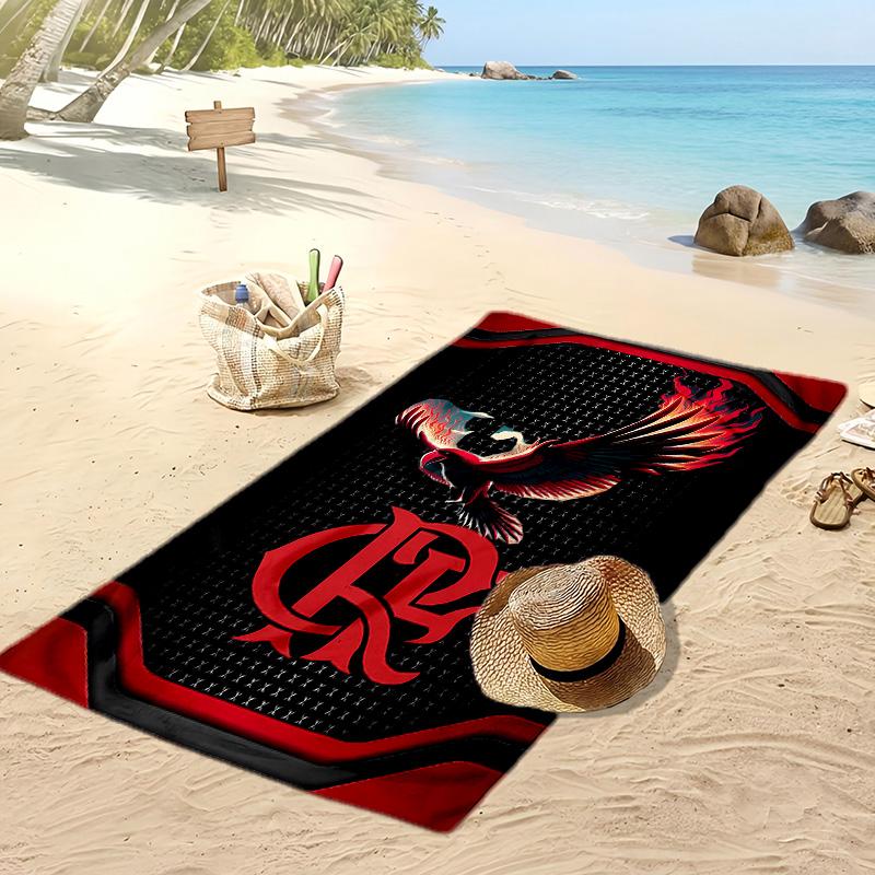 Flamengo Aufdruck Strandtuch Schnelltrocknend Weiches Handtuch Tragbar Große Rechteckige Stranddecke für Reisen Schwimmbad