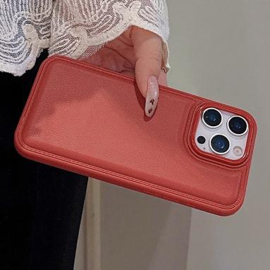 Leather Texture Candy Bumper Case for iPhone 17 16 15 14 13 12 11 Pro Max Plus X XS XR 17Pro 16Pro Shockproof Armor Cover