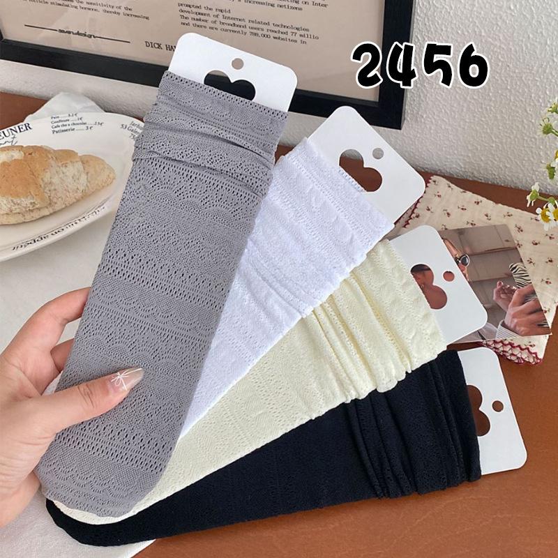 Sommer Dünne Einfarbige Spitze Ausgeschnitten Stapelsocken für Damen, Retro Ballettstil Kniehoch Nische, Schwarze Kniehohe Waden