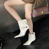 Autumn and winter new pointed thin heel high heel temperament French fashion sexy short boots