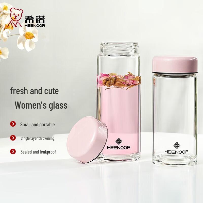 Xinuo N6110 Single-Layer Borosilicate Glass Tea Cup with Lid 260ML