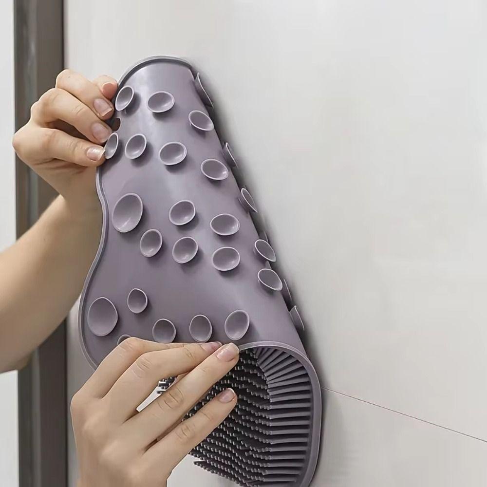 Tappetino Scrubber per Piedi con Setole Morbide Ventosa Pulitore per Piedi Doccia Montaggio a Parete
