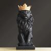 1pc Lion Animal Figurines Resin Crown Lions Statue Handmade Artwork Gift Home Office Decor Ornament Living Room Desk Home Decor