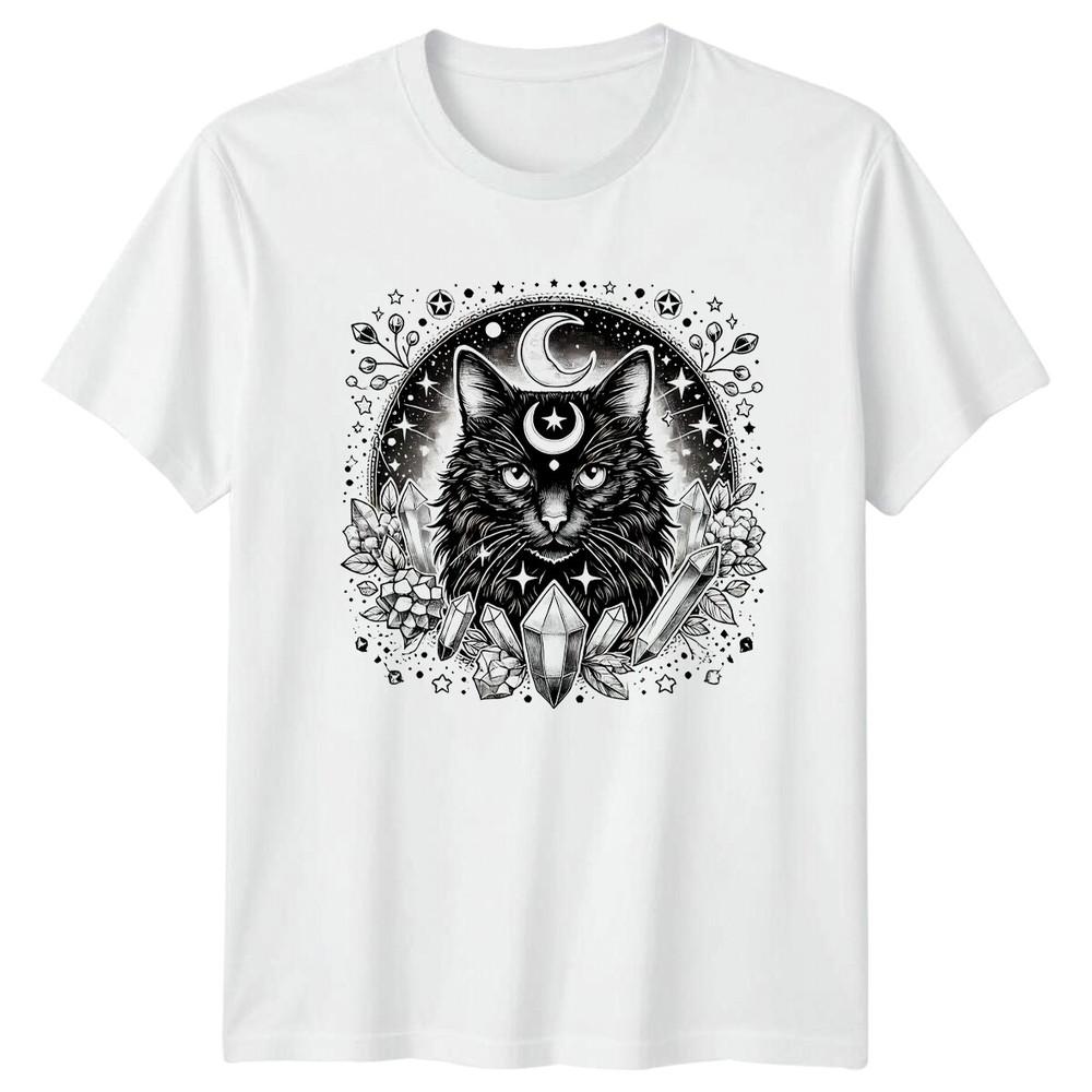 Celestial Cat Moon Crystal TShirtWitchy Magic TShirt S