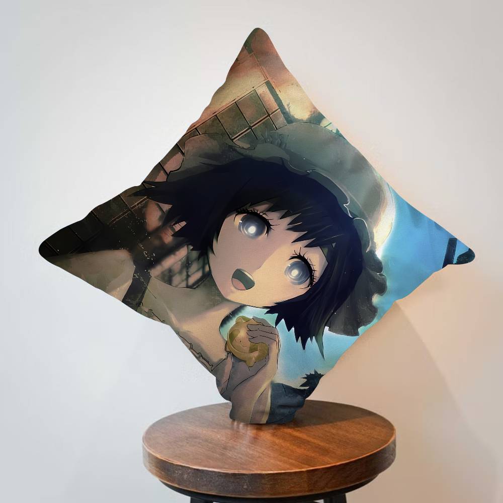 Anime Steins Gate Pillow Gift Home Office Decoration Bedroom Sofa Car Cushion Cover case x