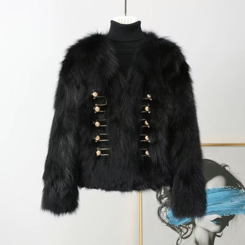 Celebrity imitation fox fur women's winter new short light fur coat