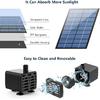 2.5W Solar Fountain Pump with 6 Nozzles for Bird Baths, Ponds, Gardens - DIY Outdoor Water Feature