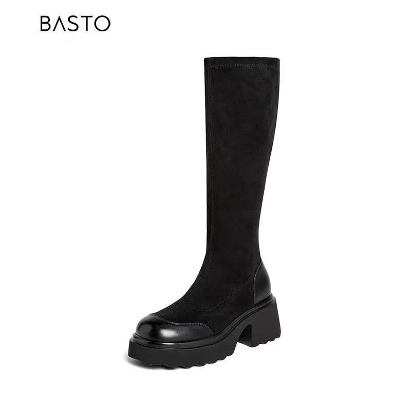 BASTO Fashion Rebel Warm Thigh-High Stretch Boots for Women 39
