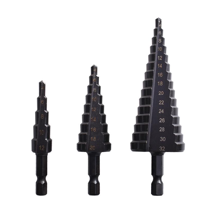 Hex Shank Step Drill Bit Set for Woodworking and Hole Enlarging