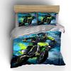 Motorcyclist on vibrant background. Bedding sets Duvet cover sets Duvet covers Pillowcases(1 * Duvet Cover 2 * Pillowcases without duvet insert)