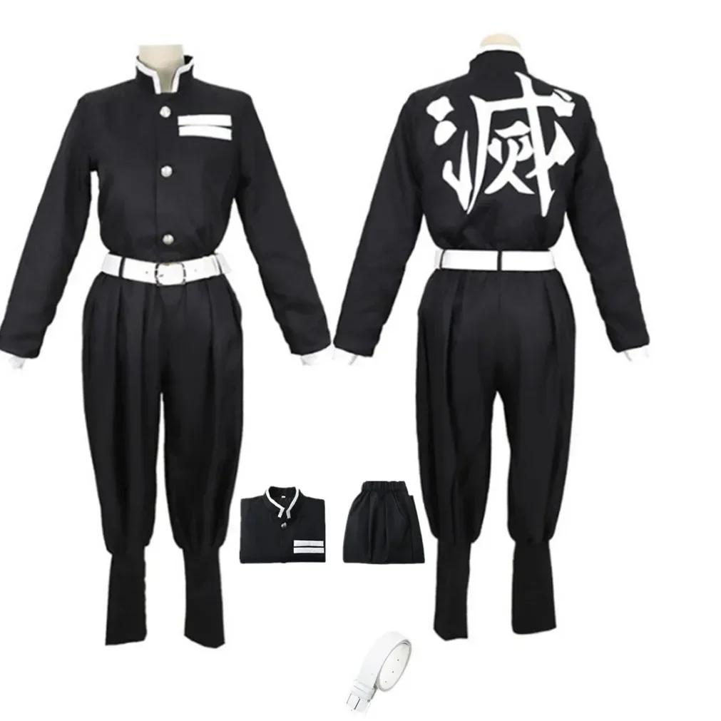 Cosplay d'Halloween Kostume Haut Veste Pantalon Noir Uniforme d'Équipe Unisexe Vêtements d'Halloween 140 noir