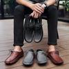 Men's Genuine Leather Driving Loafers - Wide Fit, Autumn/Winter Casual Korean Style