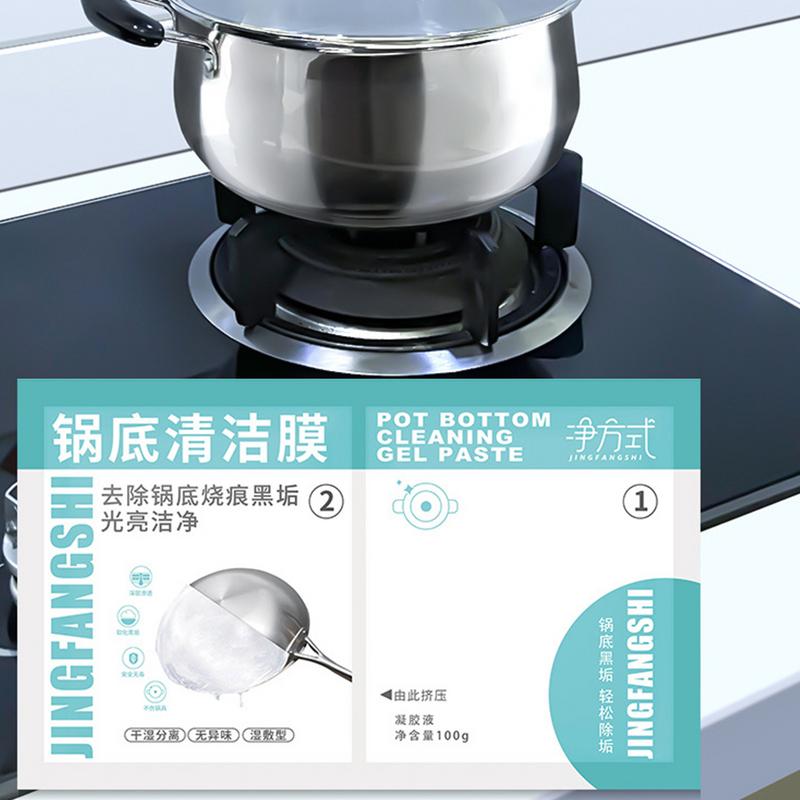 Pot Cleaner For Bottom Of Pans Pot Cleaning Stickers Pan Cleaner Rust Stain Remover Powerful Cookware Cleaning Paste Black