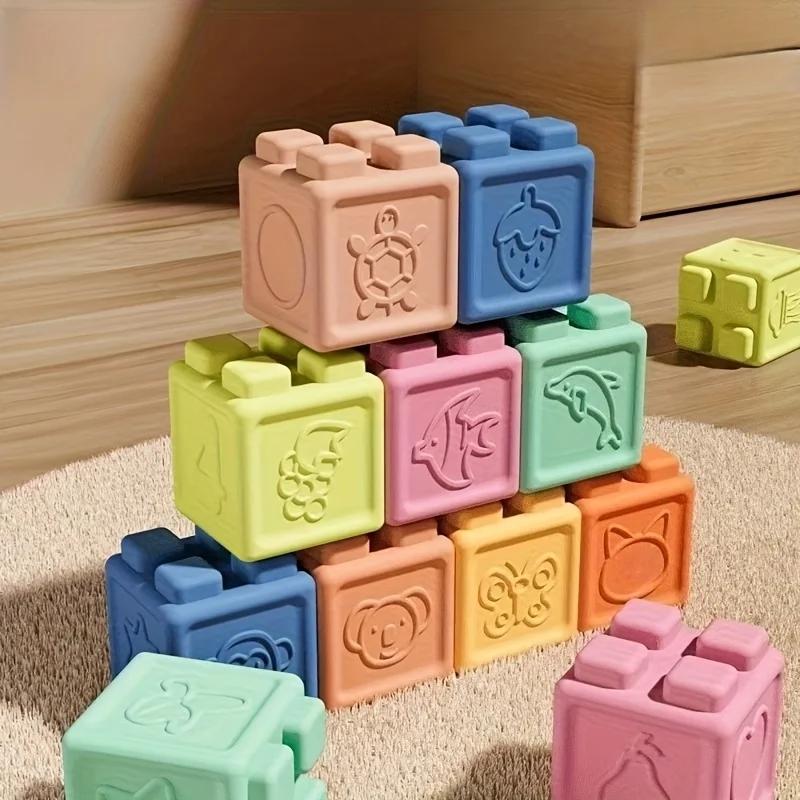 Stacking and sorting building block toys for infants and young children,  Playful Learning, Sorting Cubes, Skillbuilding Toys