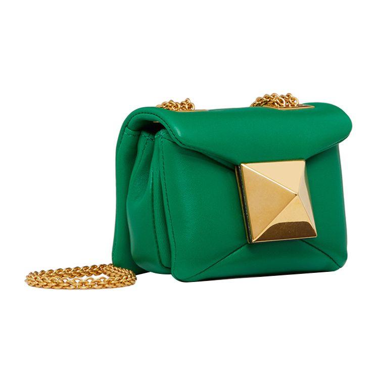 Valentino One Stud Adjustable Chain Gold Magnetic Closure Lambskin Crossbody Shoulder Bag Women Bags Green 2W2P0X98HHX-7PA
