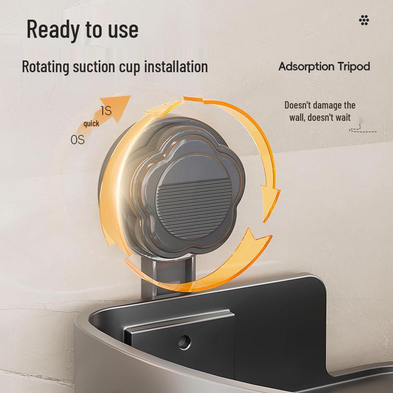 Punch-Free Suction Cup Triangle Bathroom Storage Rack
