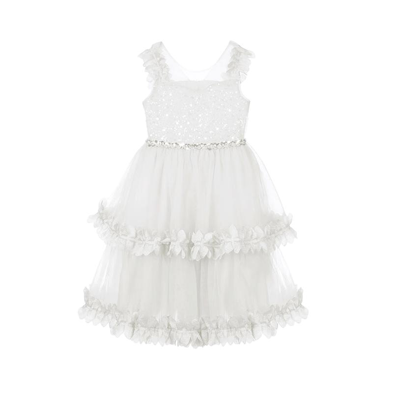Fuluomi Girls Summer Sweet Lace Mesh Princess Dress 130
