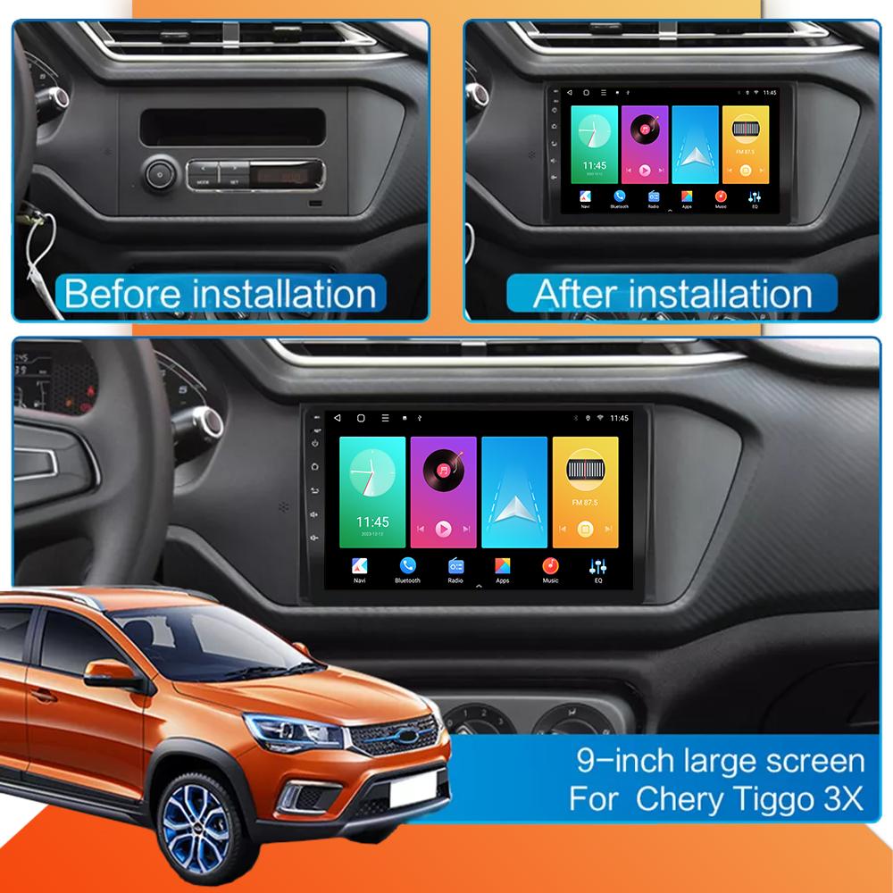 Car Radio Android Auto Carplay For Chery Tiggo 3 2016-2018 Multimedia Player Head Unit Stereo GPS Navigation BT WIFI 1+16GB