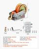 Boat Winch, 1588 kg Hand Winch, Heavy Duty Manual Rope Crank with 6.1m Orange Polyester Strap, Portable Two-Way Ratchet, 2 Speed Switchable, Anti-Slip