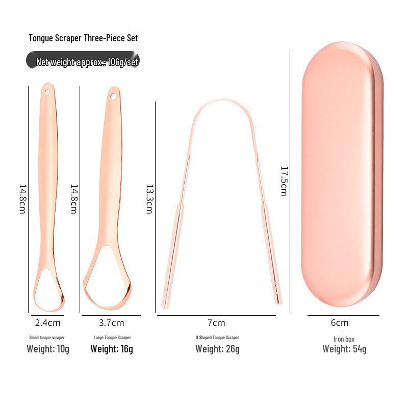 Stainless Steel Titanium Tongue Scraper - Oral Hygiene Tool for Tongue Cleaning