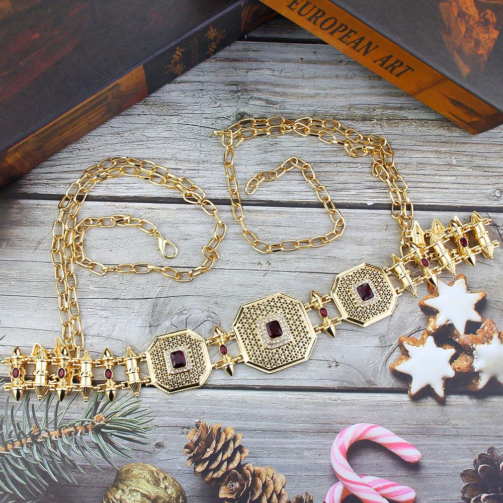 Gold Color Waist Chain Belt Body Chain Square Buckle Bride Wedding Jewelry