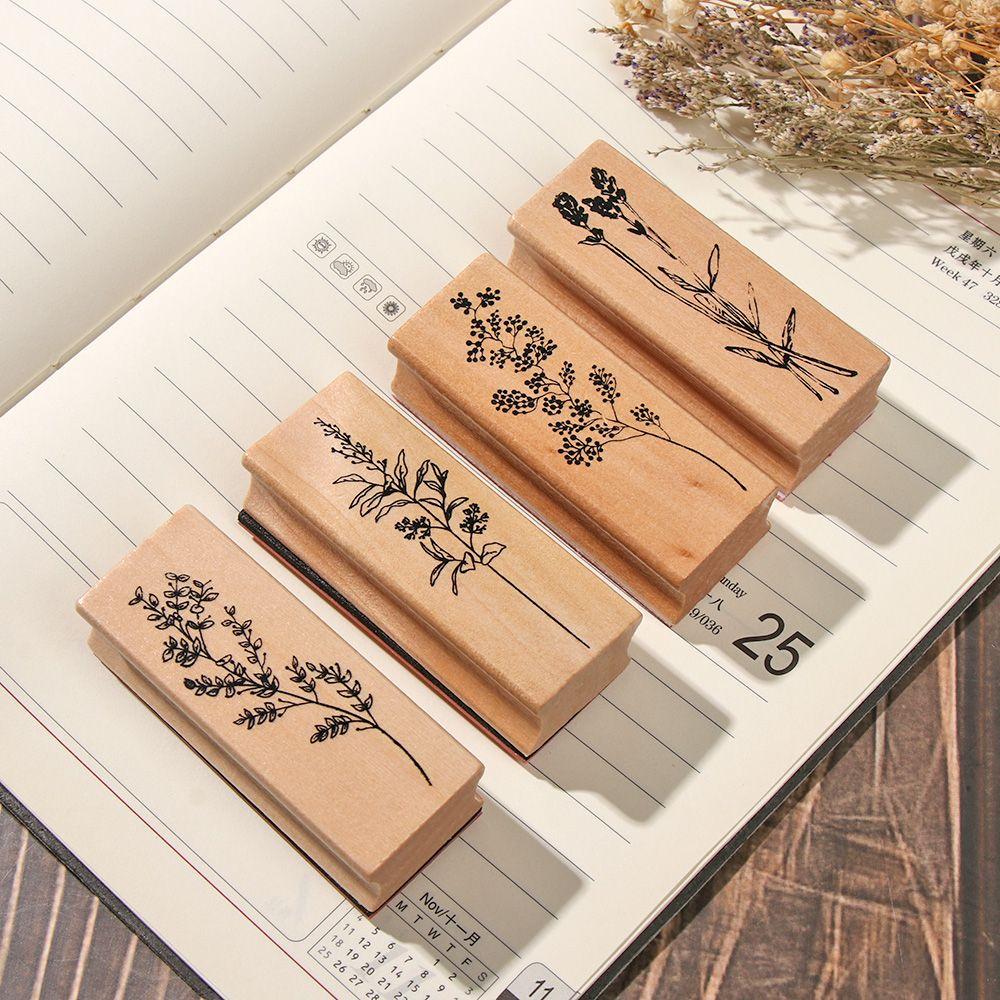 1PC Crafts standard stamp Garden Arts Scrapbooking Vintage grass plants DIY wooden rubber stamps