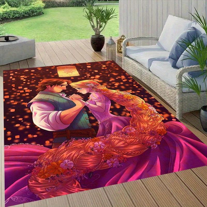 1pc Rapunzel Pattern Area Rug Soft Flannel Floor Mat for Living Room,Office,Bedroom and Carpet,Sofa Coffee Table Floor Mat