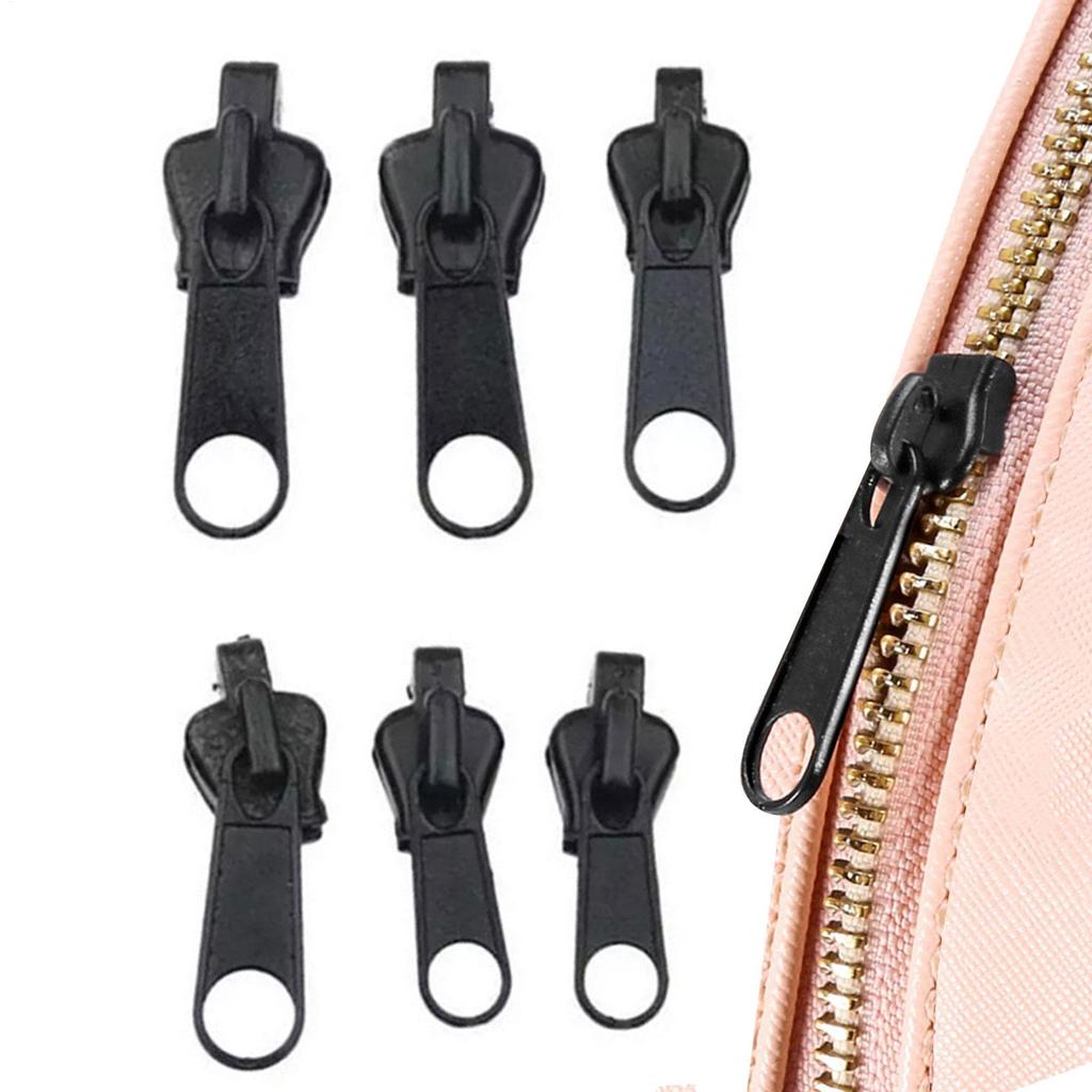 6pcs Zipper Repair Kit Sturdy Zip Fixer Heavy Duty Zipper Head Accessories Multifunctional Detachable Zip Slider Repair Kit