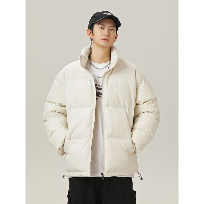 Wassup American-Style Cotton Jacket for Men 2024 New Winter Thickened Warm Puffer Jacket Cotton Coat Couple Stand-Up Collar Jacket