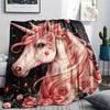 Unicorn Print Flannel Blanket, High Quality Comfortable for All Seasons, Home Decor, Warmth and Comfort, Perfect for Christmas Gifts